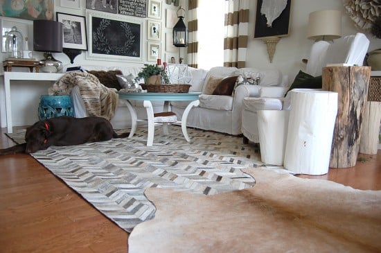 Moving My Sofas Cowhide Rugs Other Family Room Changes