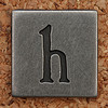 Pewter Lowercase Letter h