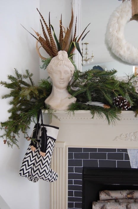 simple christmas mantel