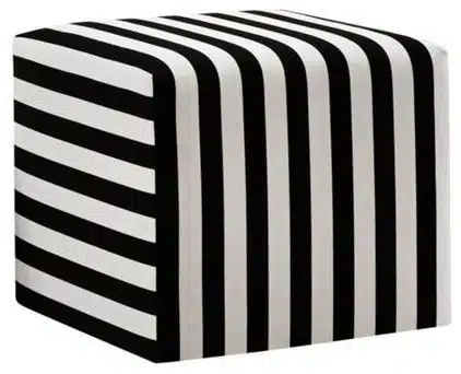 striped cube ottoman