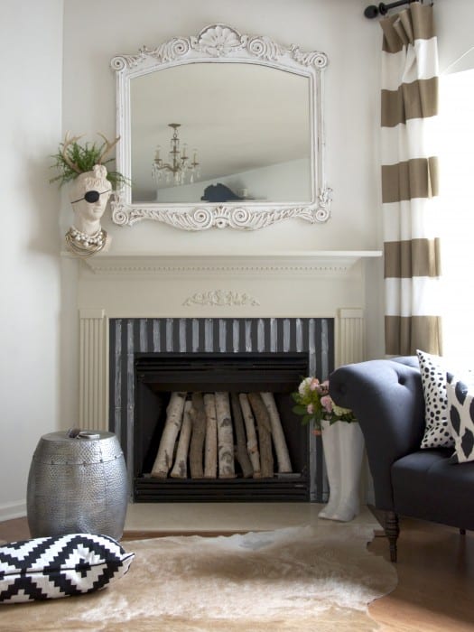 renter's fireplace makeover