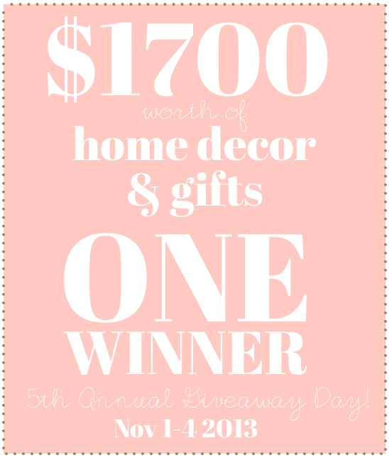 Giveaway Day ~ One Grand Prize!