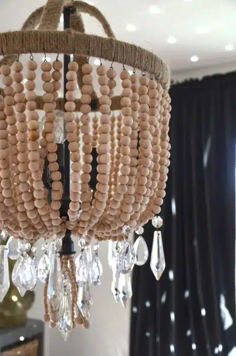 beaded crystal chandelier wood beads