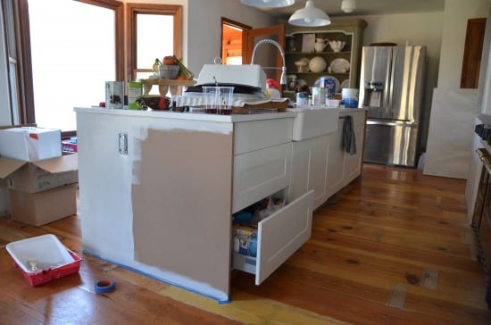 easy kitchen island waterfall