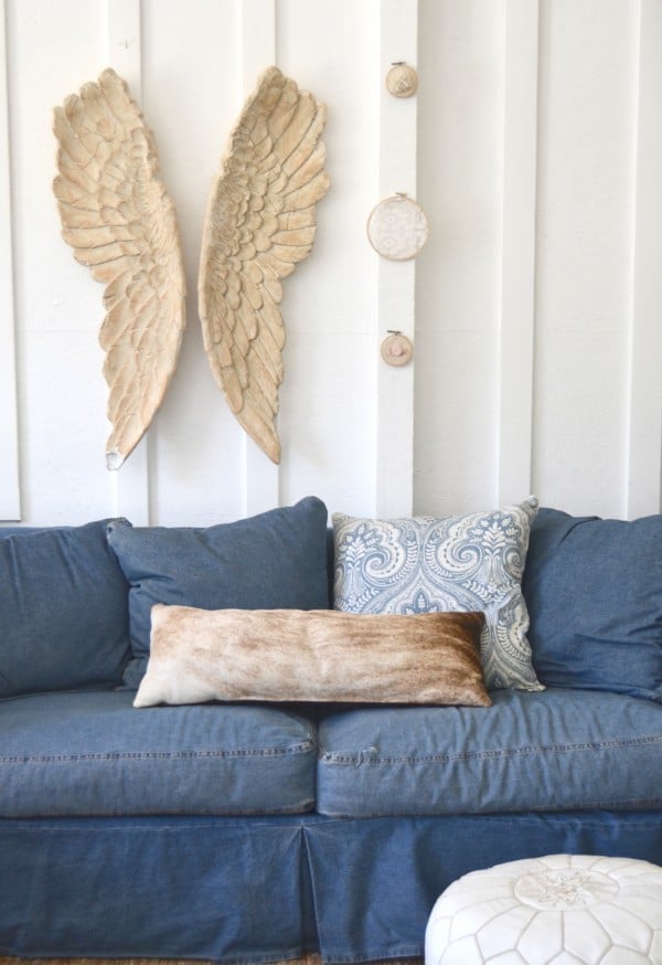 the barn denim sofa