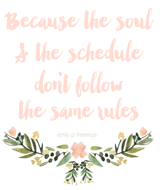 soul & the schedule