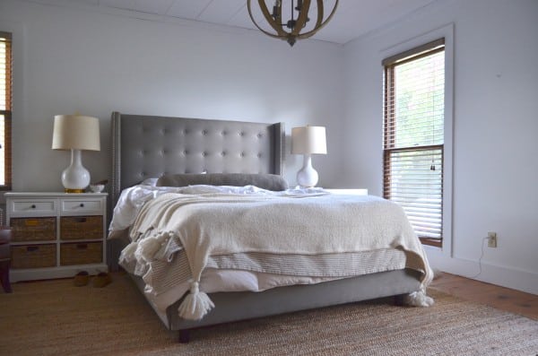 gray bed wide