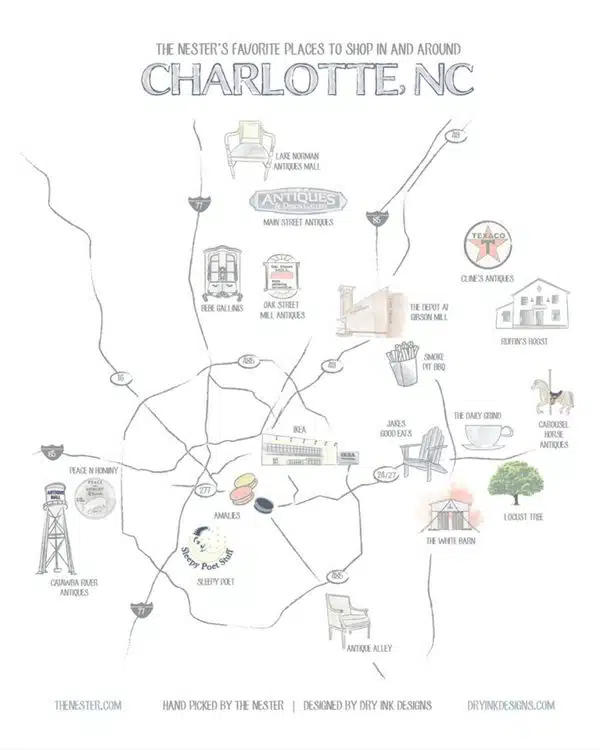 charlotte shopping map