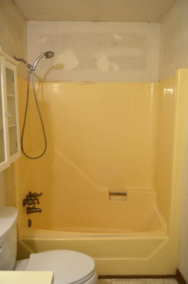 Moment Budget Bathroom Renovation, Harvest Gold Bathtub